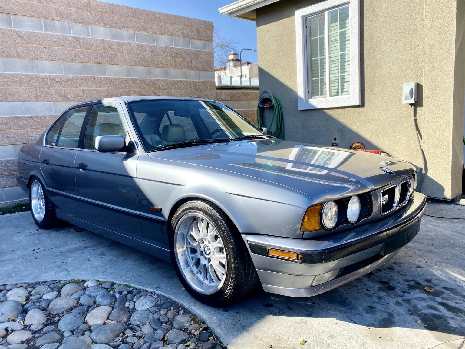 Classic silver BMW sedan
